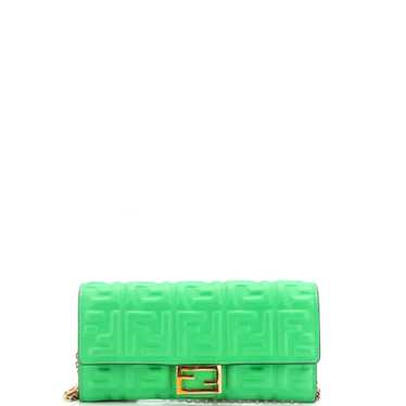 FENDI Baguette Continental Wallet on Chain Zucca … - image 1