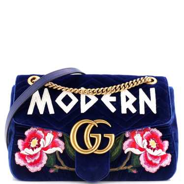 GUCCI GG Marmont Flap Bag Embroidered Matelasse V… - image 1