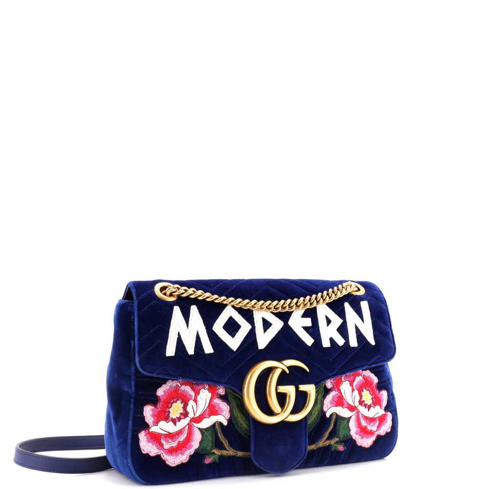 GUCCI GG Marmont Flap Bag Embroidered Matelasse V… - image 2