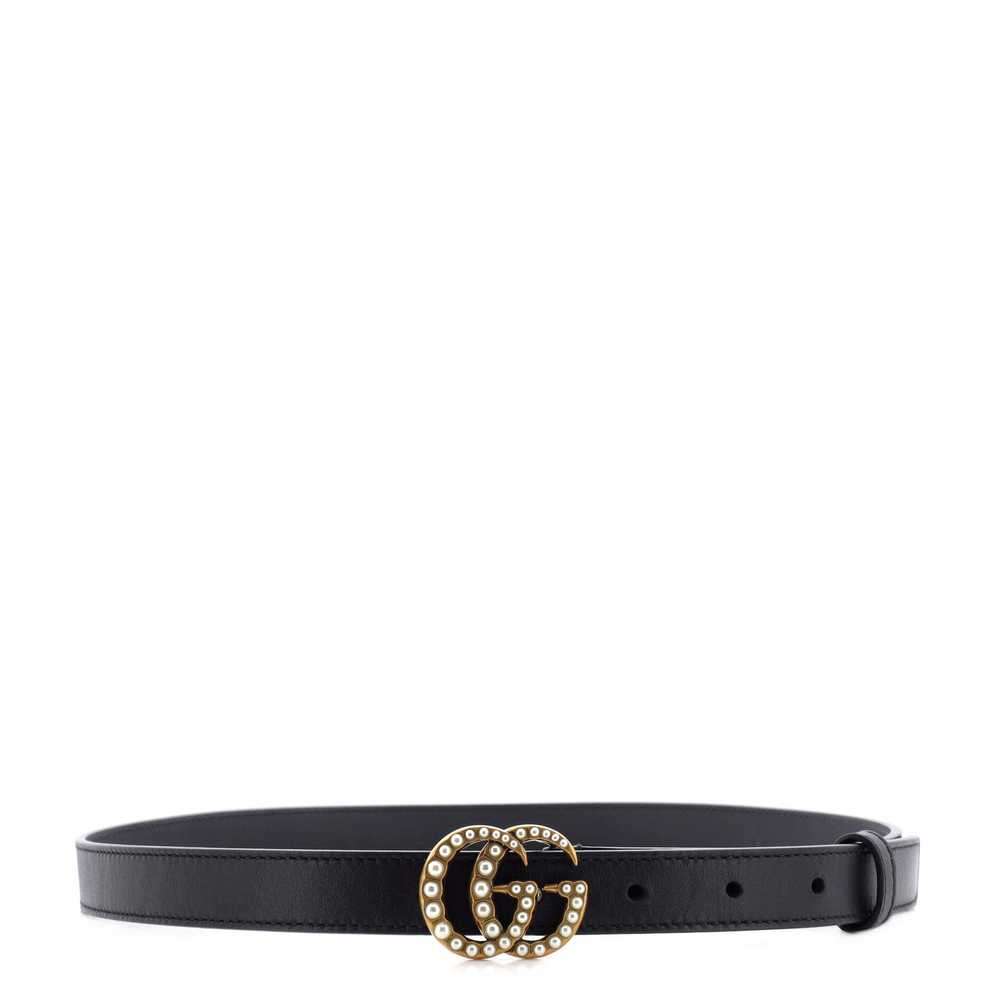 GUCCI Pearly GG Marmont Belt Leather Thin 85 - image 2