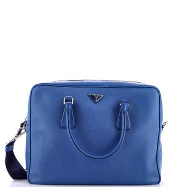 PRADA Convertible Zip Around Briefcase Saffiano Le