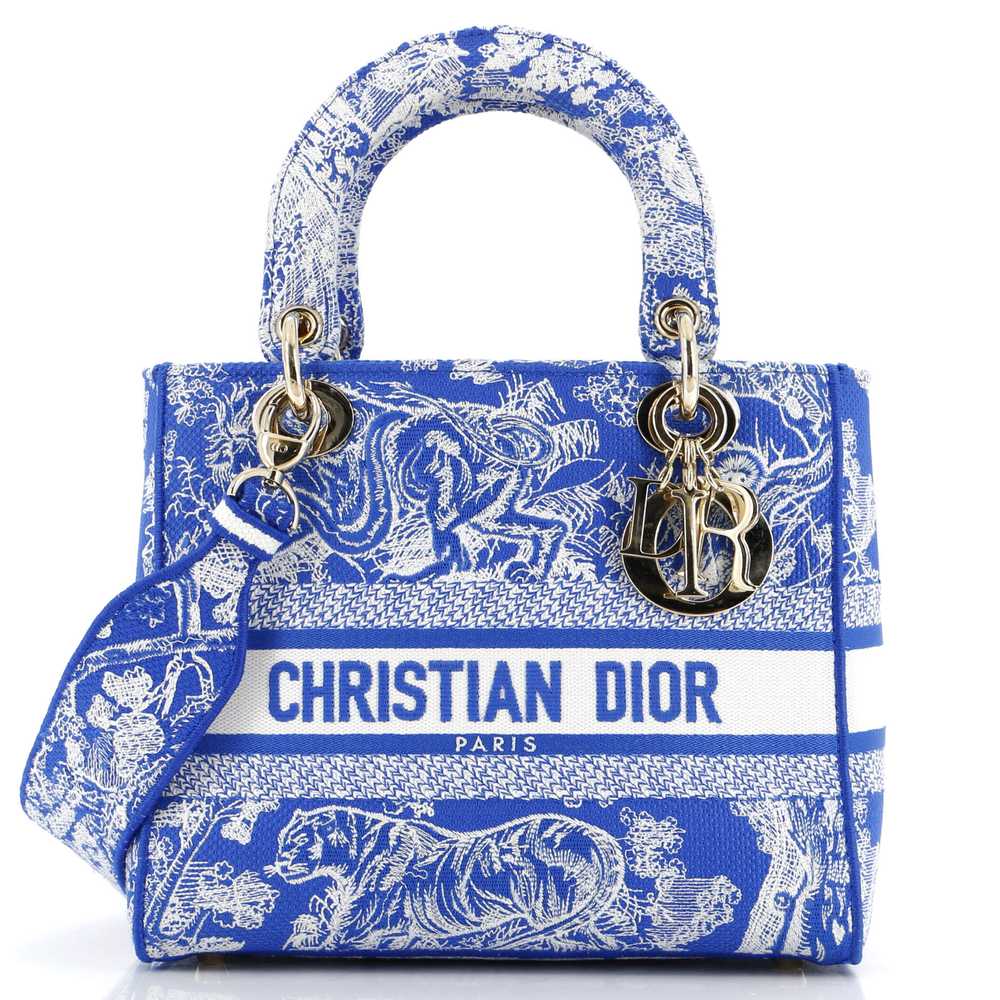 Christian Dior Lady D-Lite Bag Embroidered Canvas… - image 1