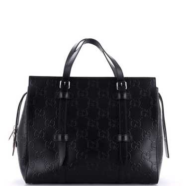 GUCCI Tote Bag GG Embossed Perforated Leather