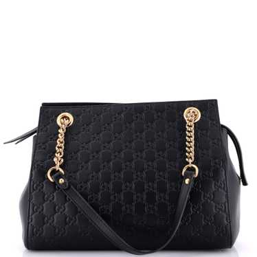 GUCCI Soft Signature Shoulder Bag Guccissima Leath