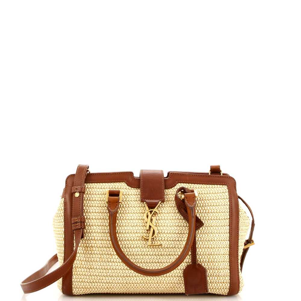 Saint Laurent Monogram Cabas Downtown Raffia and … - image 1