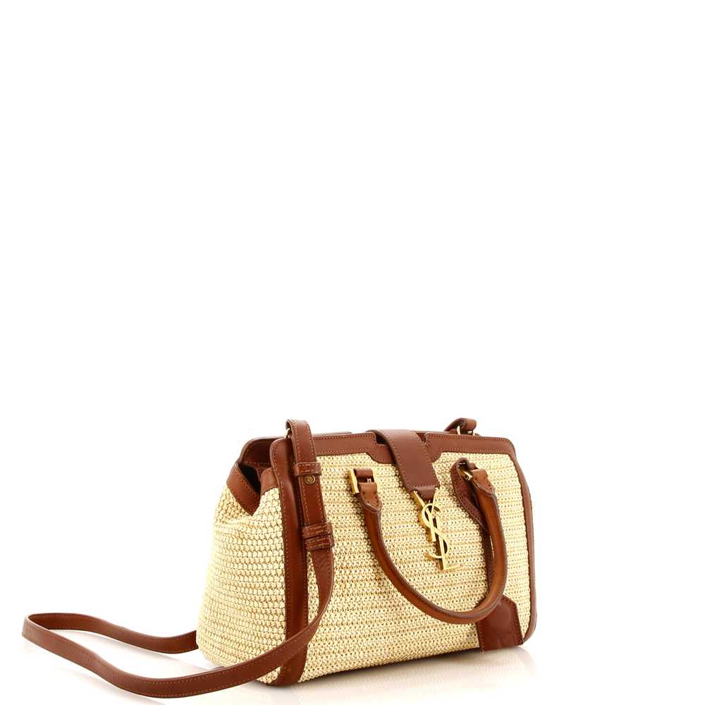 Saint Laurent Monogram Cabas Downtown Raffia and … - image 2