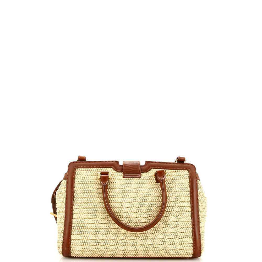 Saint Laurent Monogram Cabas Downtown Raffia and … - image 3