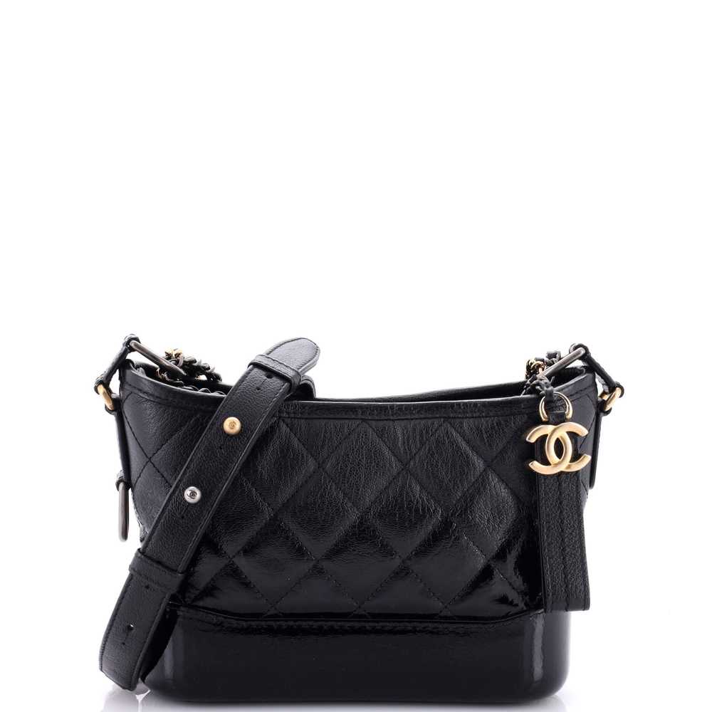 CHANEL Gabrielle Hobo Quilted Goatskin and Patent… - image 1