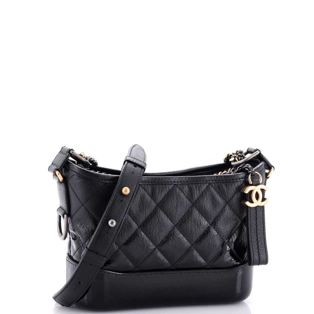 CHANEL Gabrielle Hobo Quilted Goatskin and Patent… - image 3