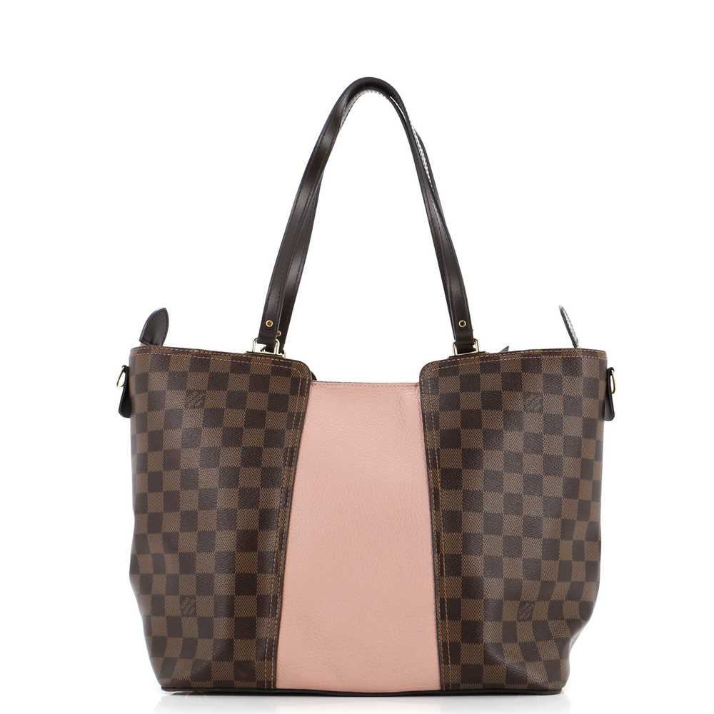 Louis Vuitton Jersey Handbag Damier with Leather - image 3