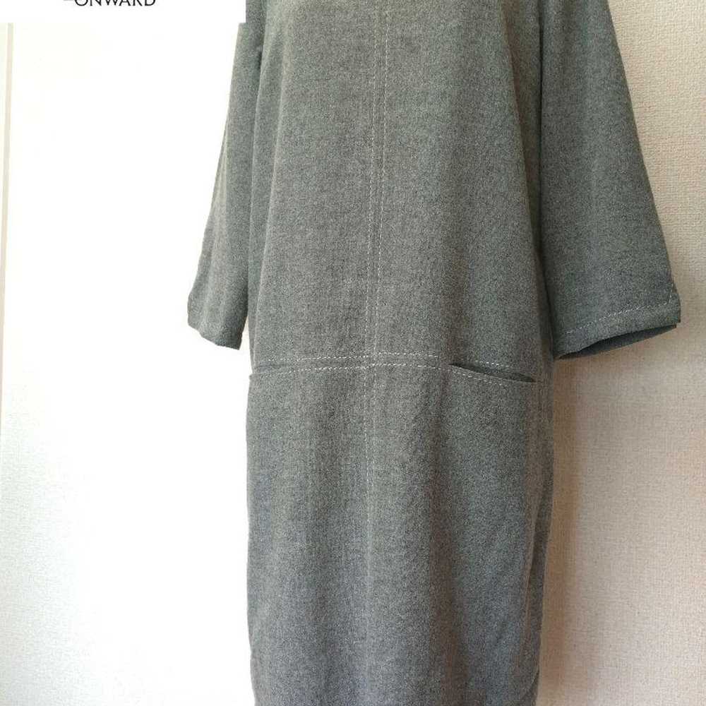 【Excellent condition】23-ku Wool One-piece Dress w… - image 1