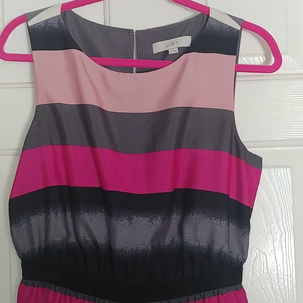 Ann Taylor LOFT Striped Pink Sleeveless Medium - image 4