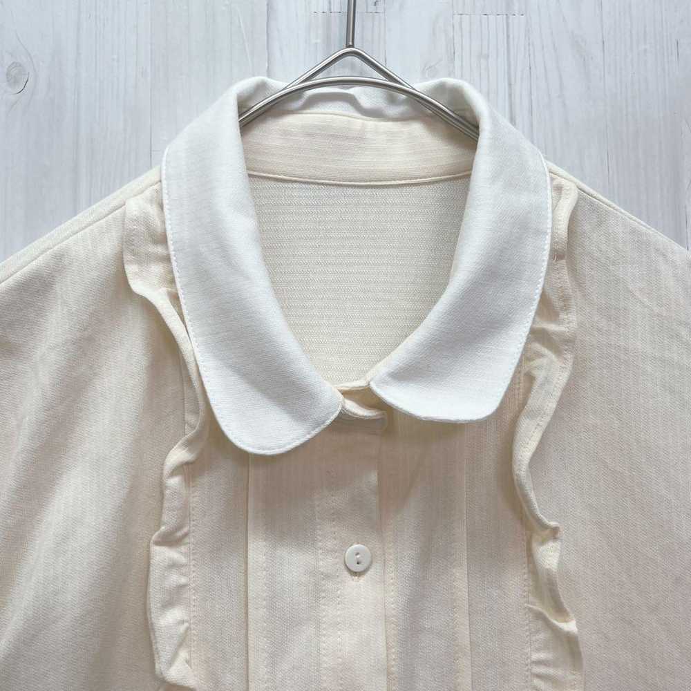 LaLa Stella Frill Blouse, Half Sleeve, Beige, Siz… - image 3