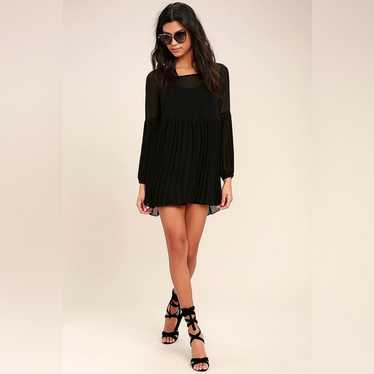 Lulus Aim to Pleats Black Long Sleeve Dress - image 1