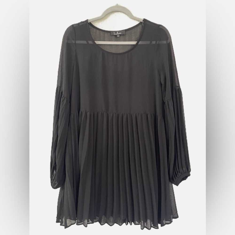 Lulus Aim to Pleats Black Long Sleeve Dress - image 2