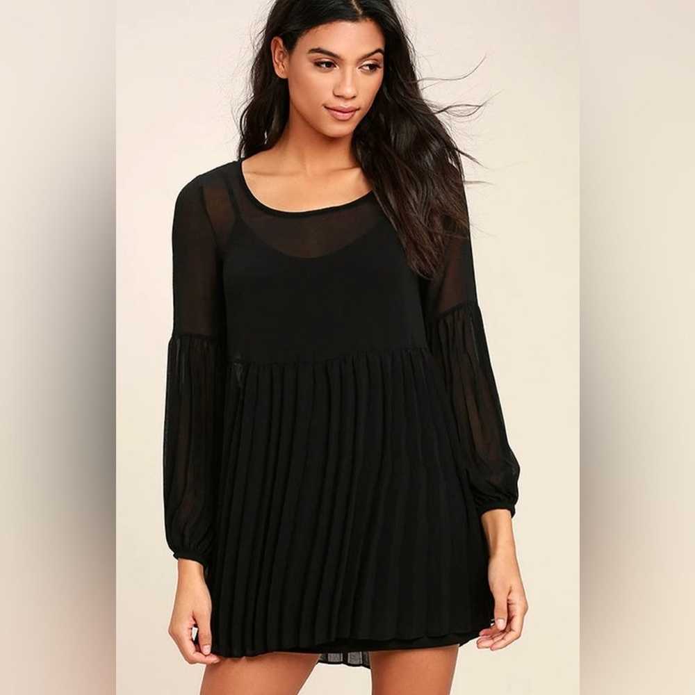 Lulus Aim to Pleats Black Long Sleeve Dress - image 3