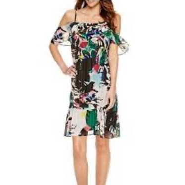 Nicole Miller  Watercolor Floral Shift Dress Sz 4