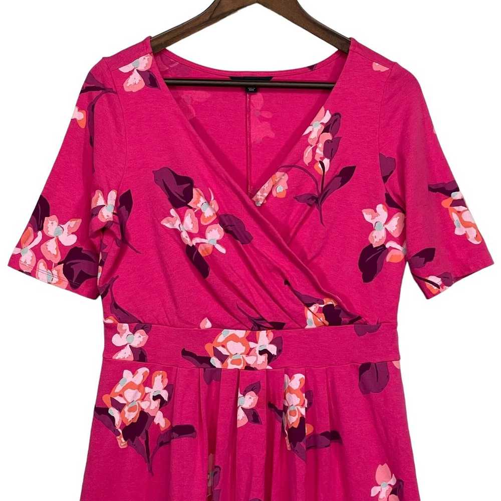 Lands' End Pink Floral Mini Dress Women Size M 10… - image 2