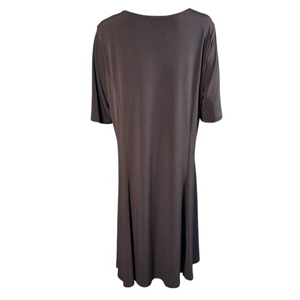 Susan Graver Liquid Knit Brown Short Sleeve Dress… - image 4