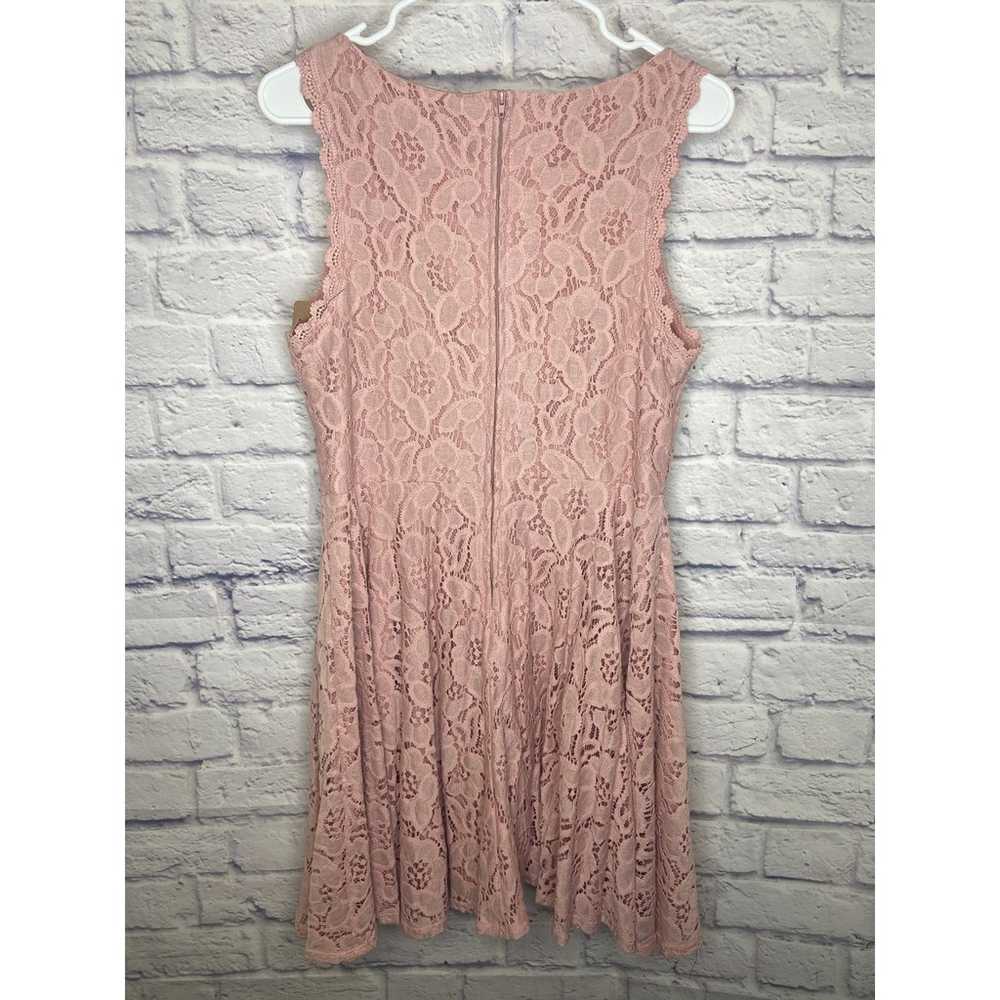 City Studio Pink Lace Fit & Flare Sleeveless Dres… - image 4