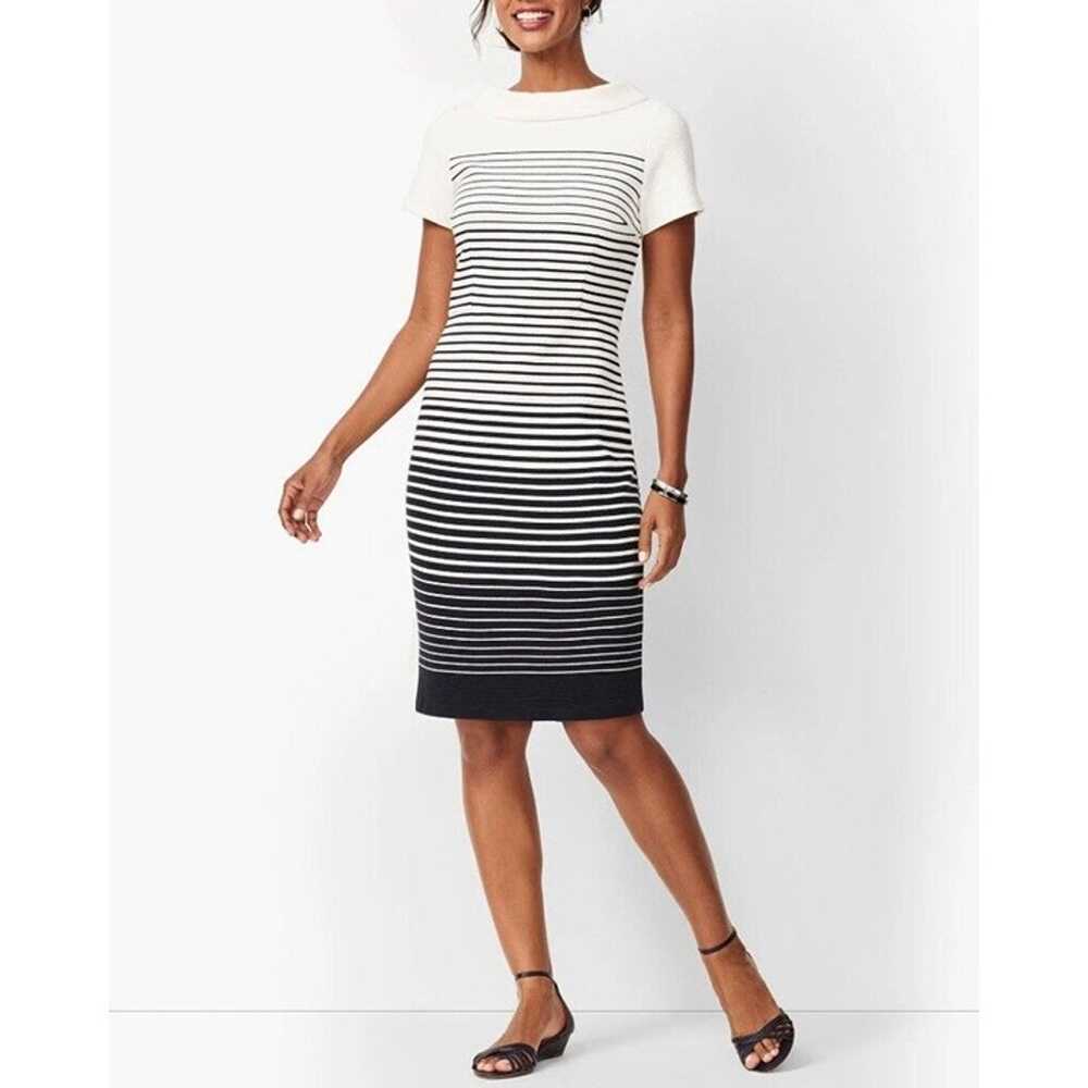 Talbots Dress Womens 16 White Black Ombre Striped… - image 5