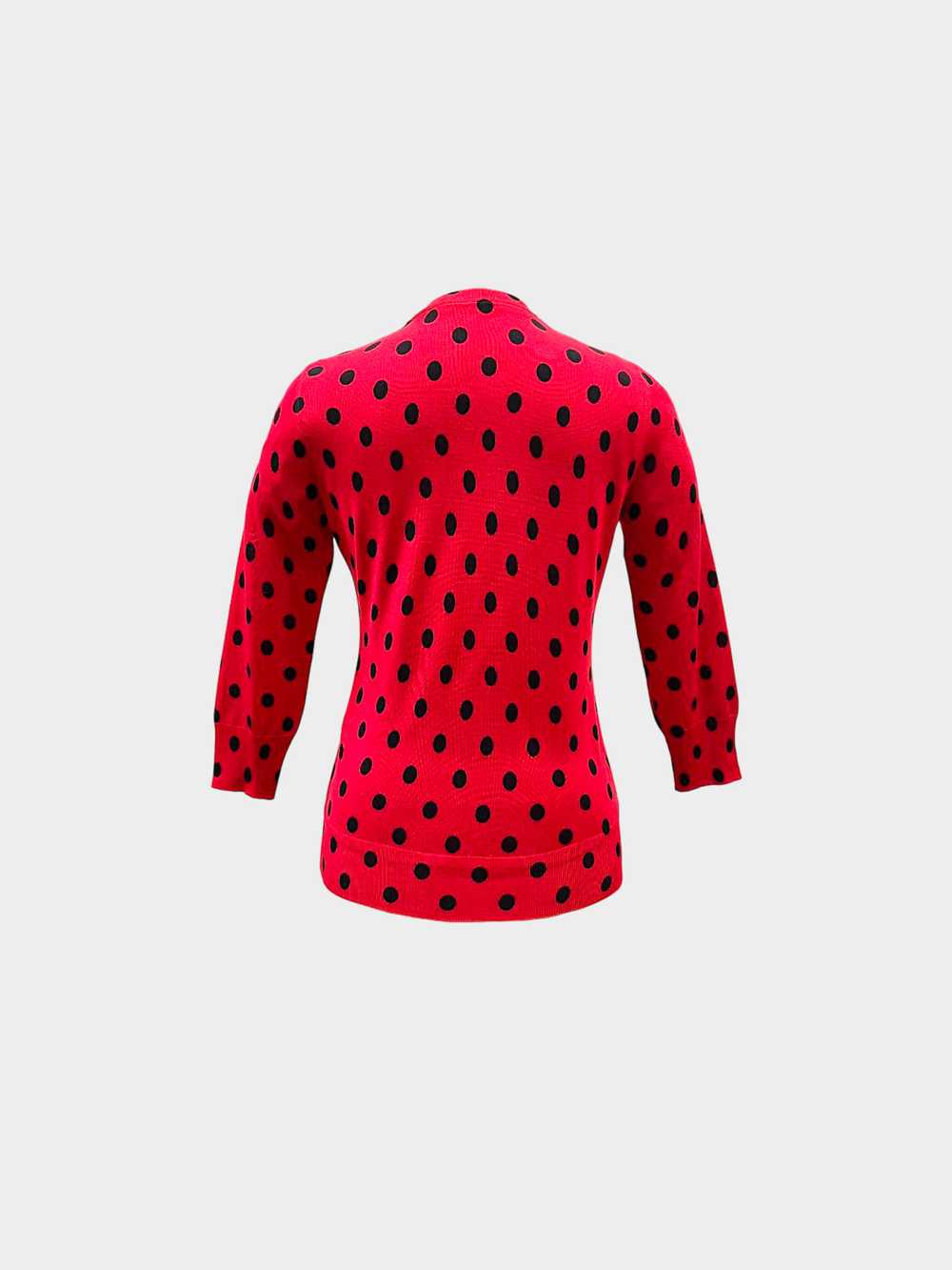 Dolce and Gabbana 2014 Red Silk Knit Polka Dot Ca… - image 2