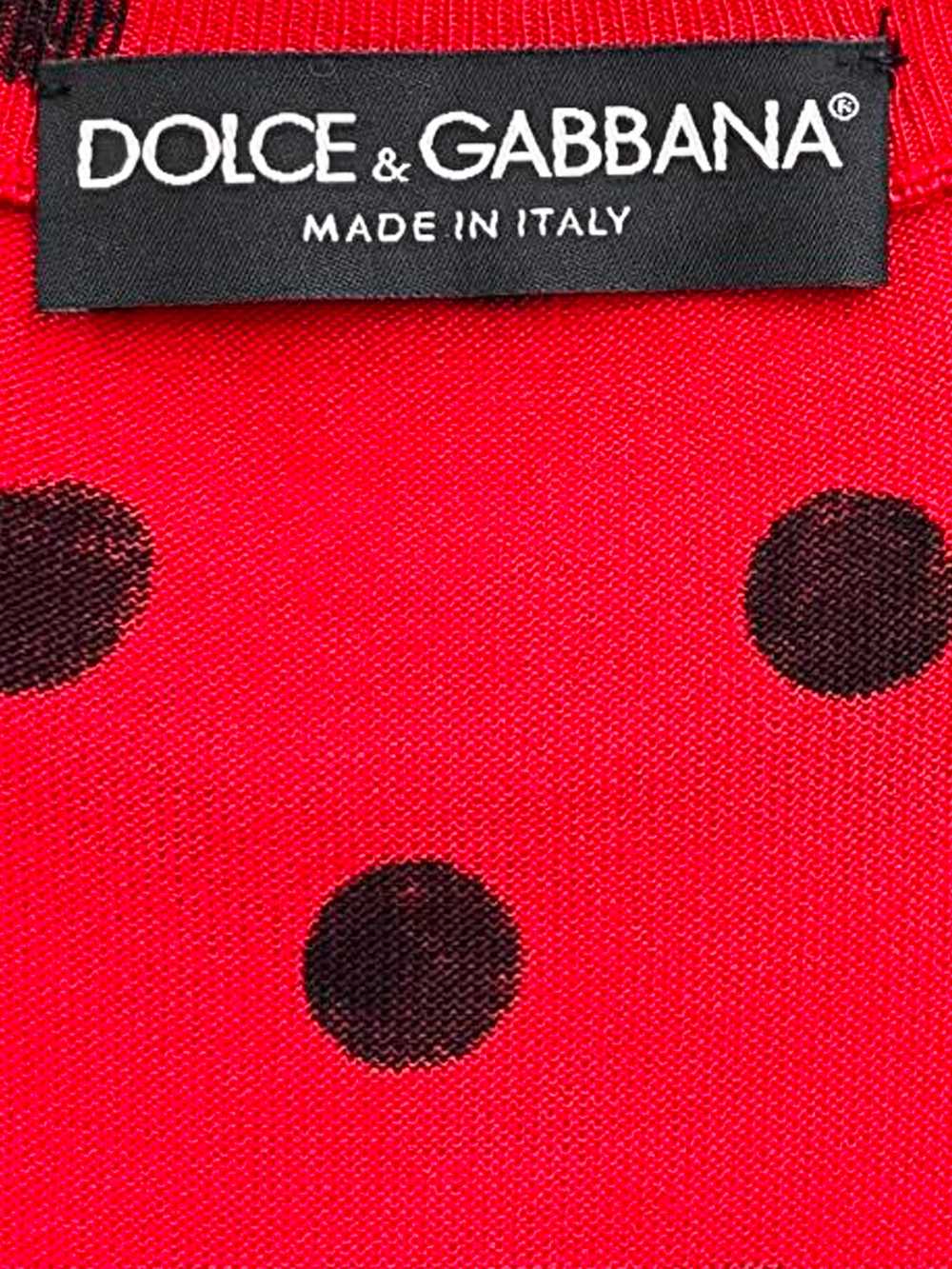 Dolce and Gabbana 2014 Red Silk Knit Polka Dot Ca… - image 5