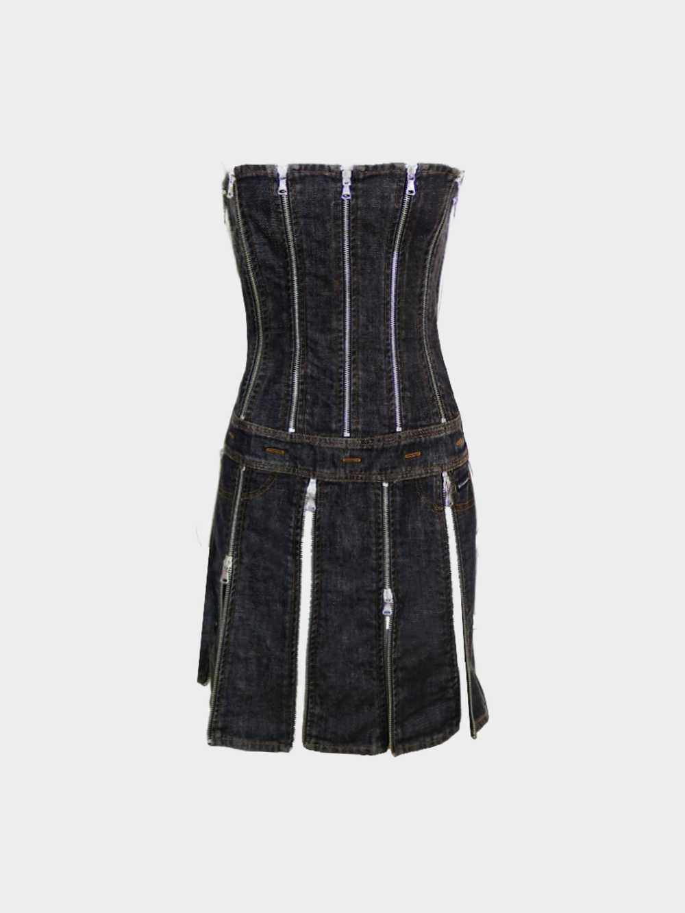 Dolce and Gabbana 2005 Dark Denim Zipped Dress - image 1