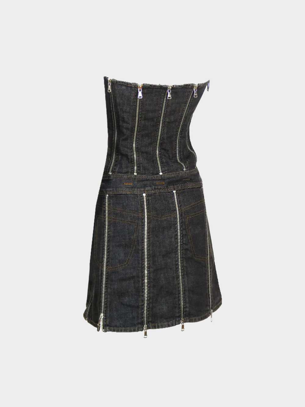 Dolce and Gabbana 2005 Dark Denim Zipped Dress - image 2