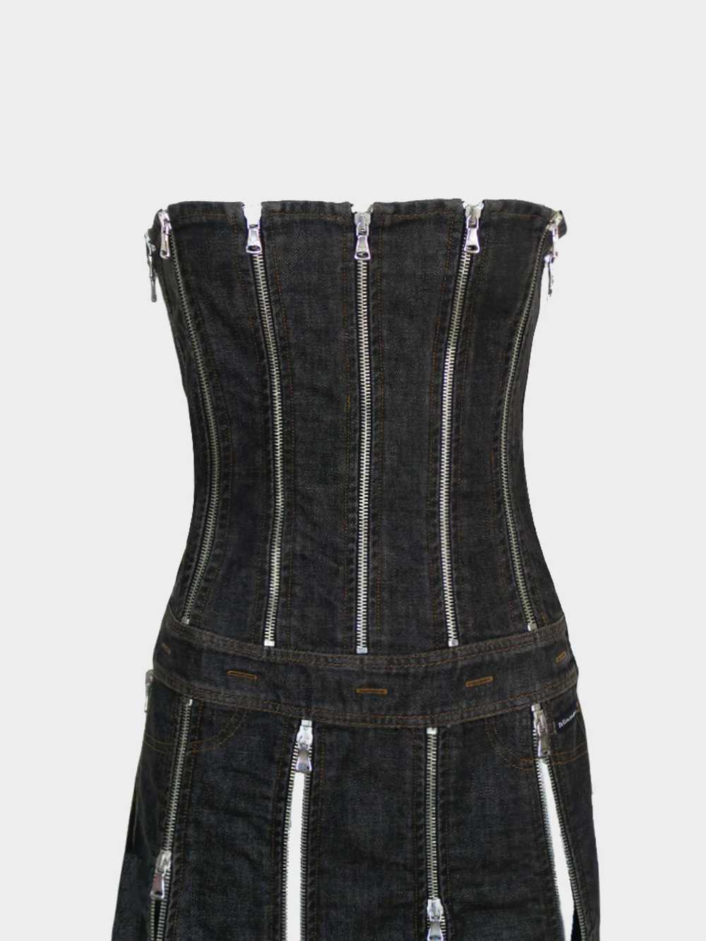 Dolce and Gabbana 2005 Dark Denim Zipped Dress - image 3