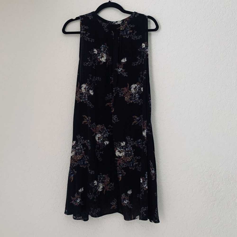 Free People Dress Small Tunic Black Floral Sleeve… - image 4