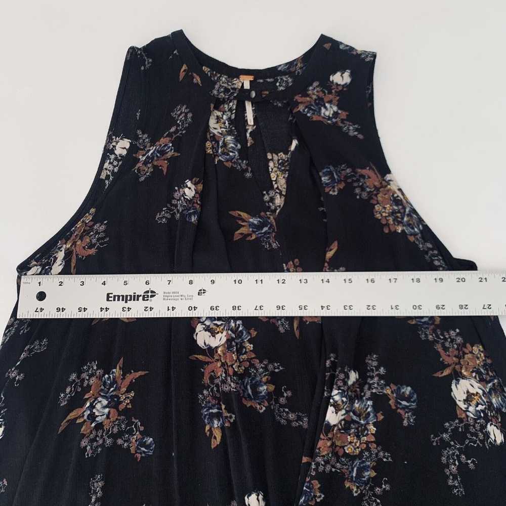 Free People Dress Small Tunic Black Floral Sleeve… - image 7