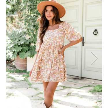 Fall floral mini dress