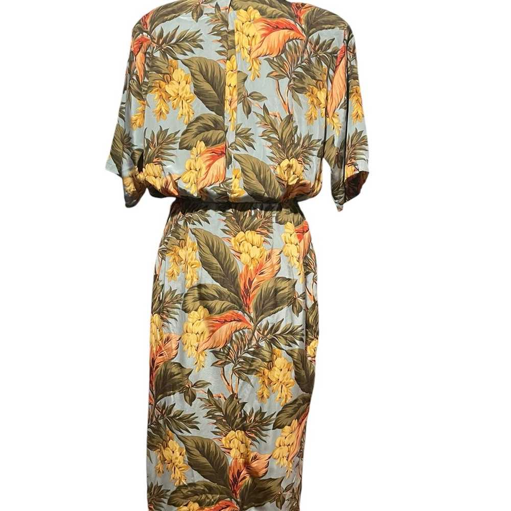 Womens Silk Hawaiian Dress Gillian Sleeves Tropic… - image 2