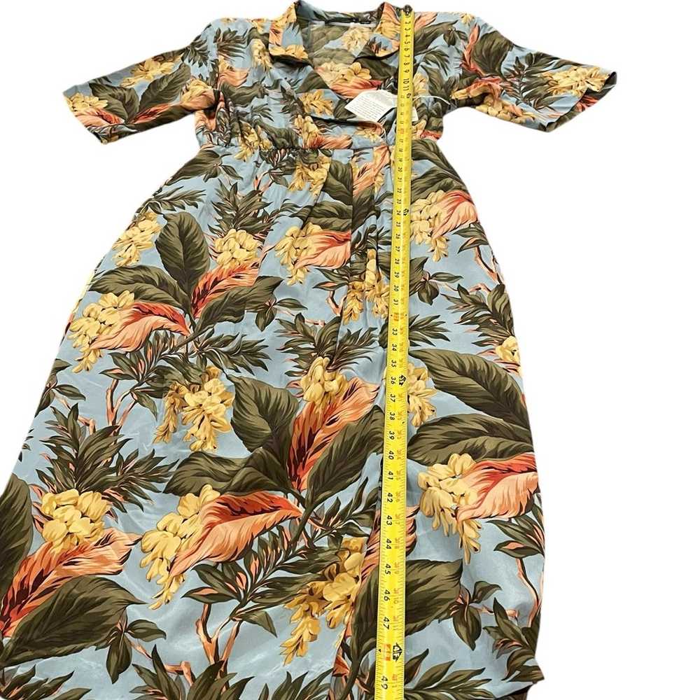 Womens Silk Hawaiian Dress Gillian Sleeves Tropic… - image 8