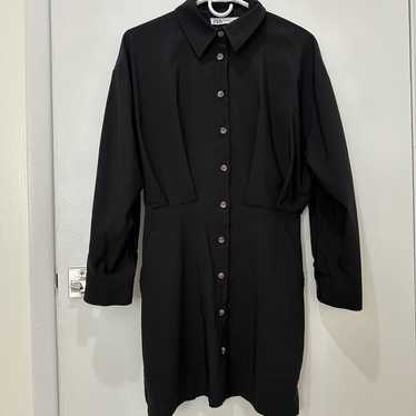 Zara Black Shirt Mini Dress Medium - image 1