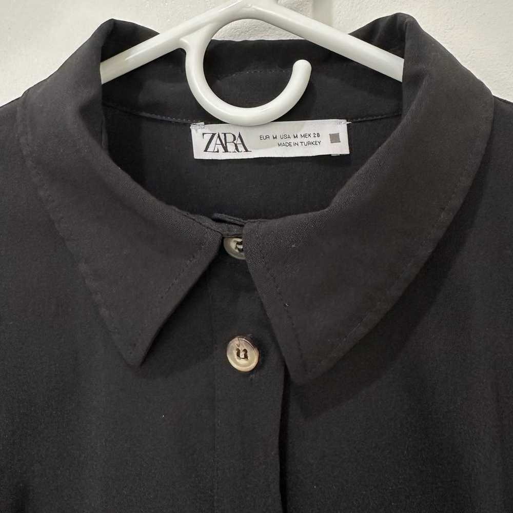 Zara Black Shirt Mini Dress Medium - image 3