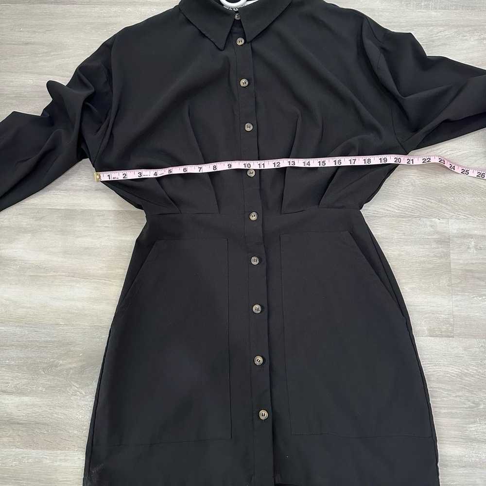 Zara Black Shirt Mini Dress Medium - image 4