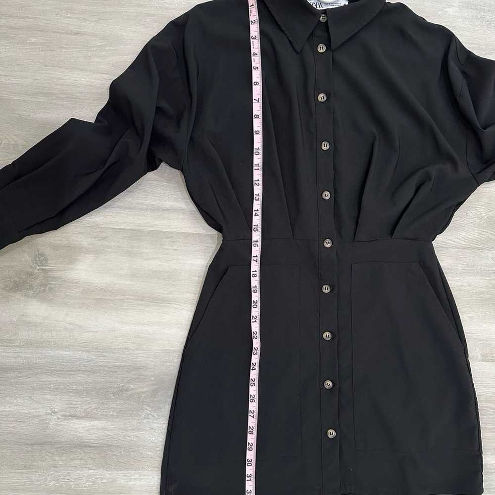 Zara Black Shirt Mini Dress Medium - image 5