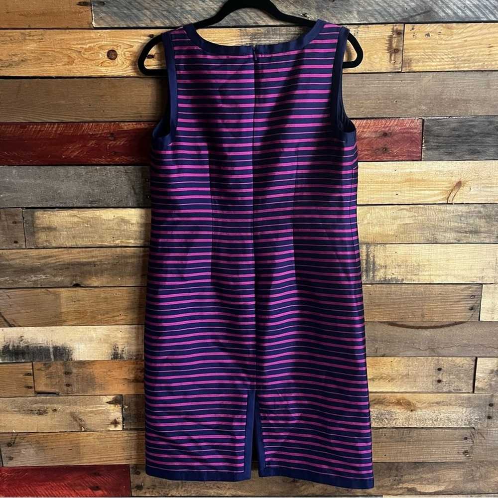 Talbots Purple And Blue Stripe Dress Size 8 - image 2