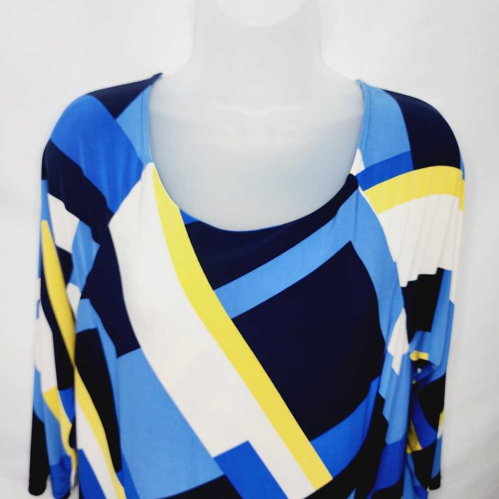 Lauren Ralph Lauren Retro Geometric Blue & Yellow… - image 2