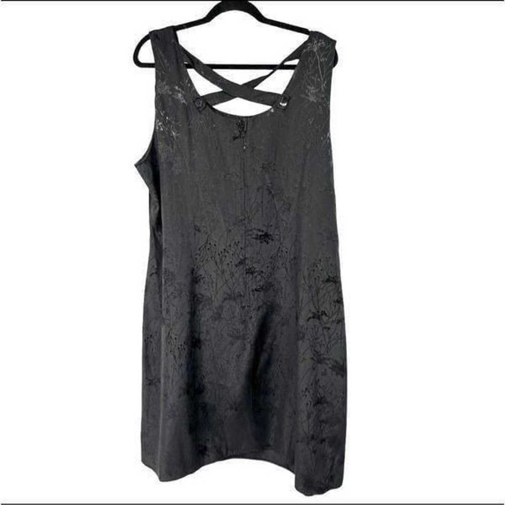 Vintage Black Matte Floral Sleeveless Dress - image 8