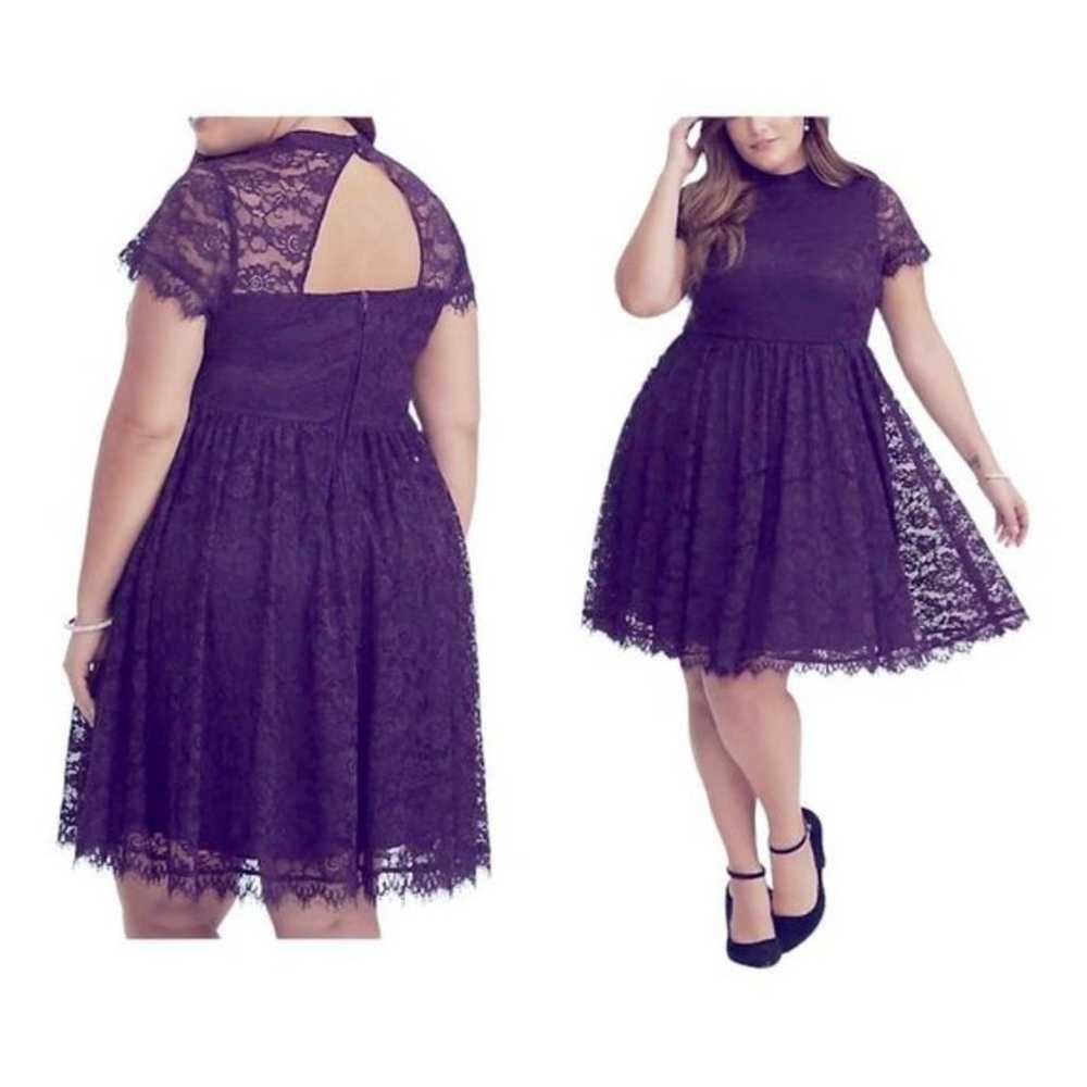 Torrid High Neck Lace Skater Dress Plus Size 10 P… - image 1