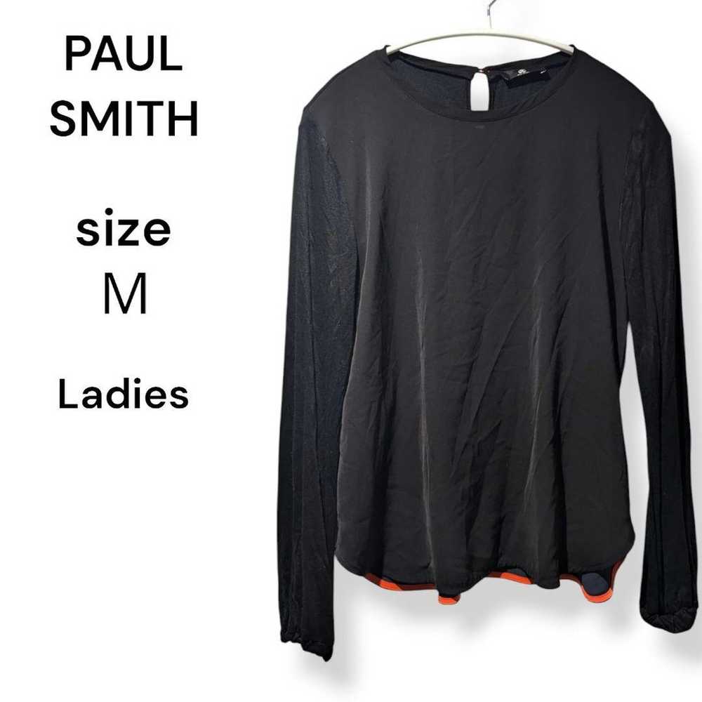 PAUL SMITH tops, long-sleeved, stretchy, black, M. - image 1