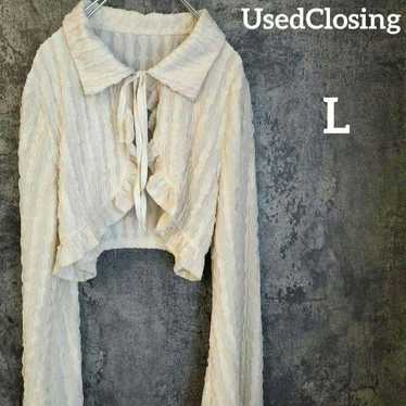 【Cropped Length】Frill Cardigan Mellow Flare Sleev… - image 1