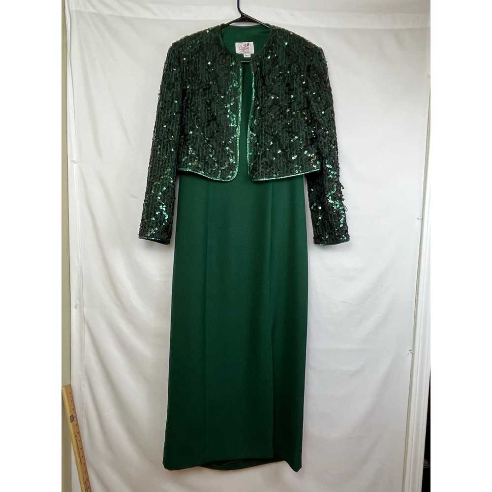 Vintage Caron Chicago Women's Size 12 Green 2 Pie… - image 1