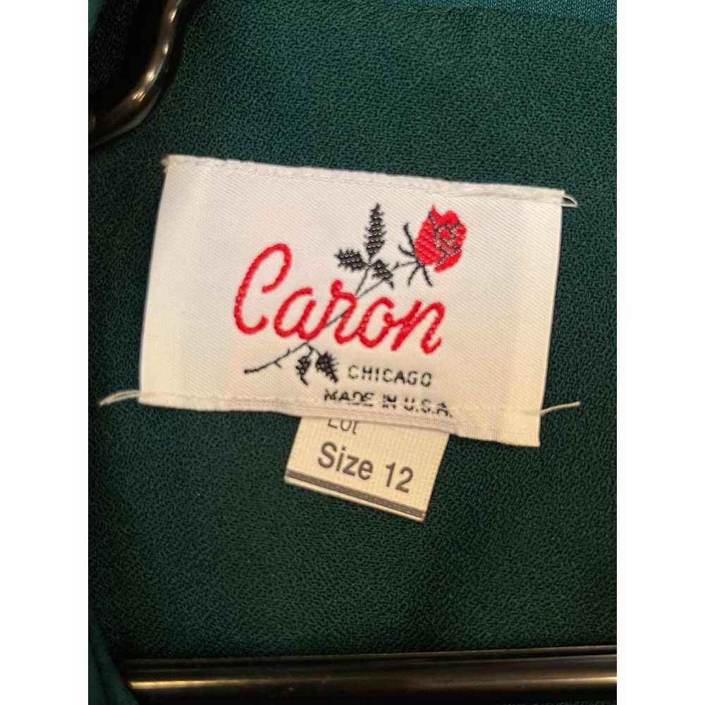 Vintage Caron Chicago Women's Size 12 Green 2 Pie… - image 2