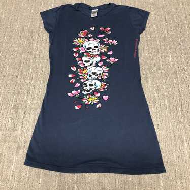 Vintage Y2K Ed Hardy Skull Flower T-Shirt Women’s… - image 1