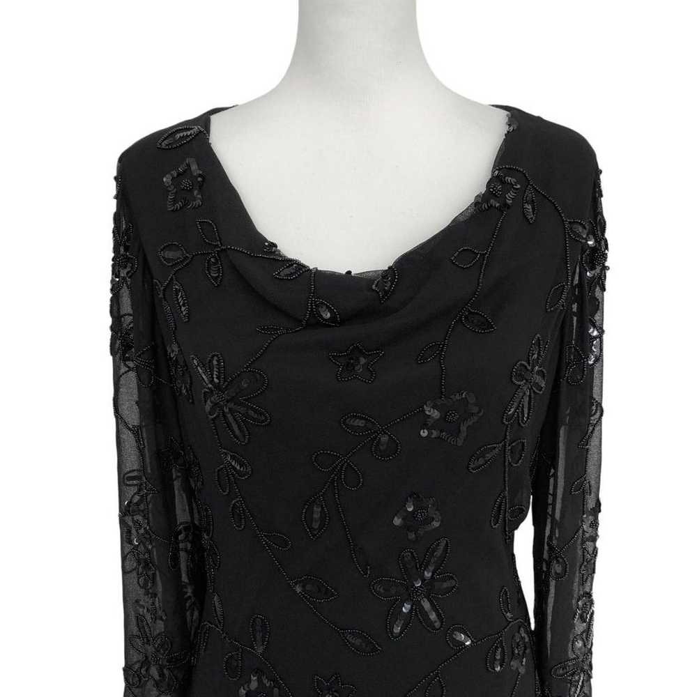 APART Apartment Black Beaded Floral Tunic L - image 3