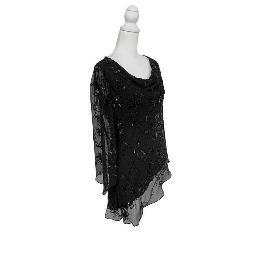 APART Apartment Black Beaded Floral Tunic L - image 7